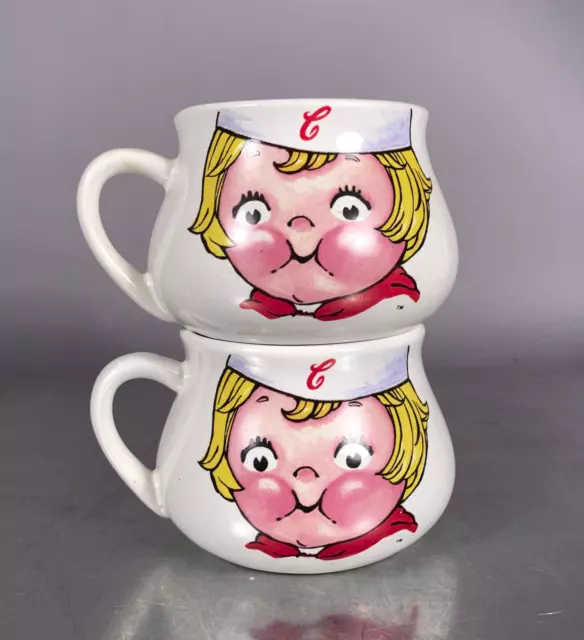 Pair 2 CAMPBELLS SOUP Mugs 1998 Cup Bowl Houston Harvest VTG Vintage Advertising