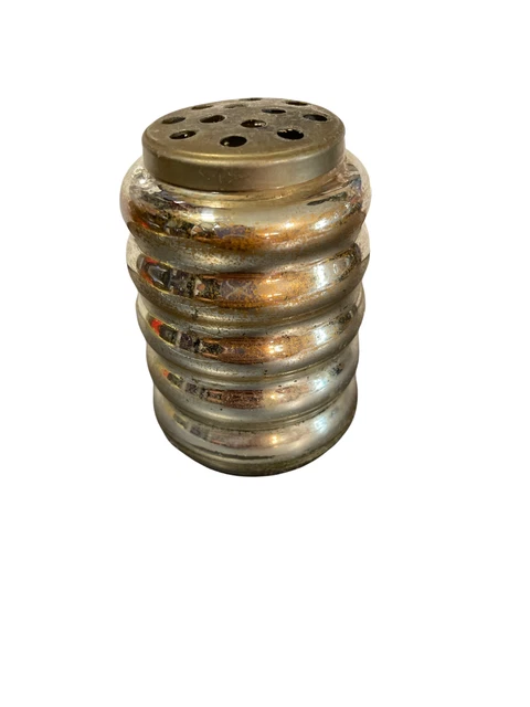 Vintage Glass Chrome Cheese Shaker 3 1/2"