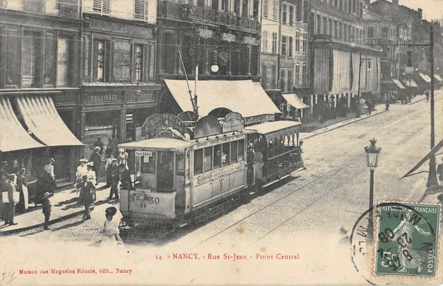 Cpa 54 Nancy Rue Saint Jean Point Central Tramway