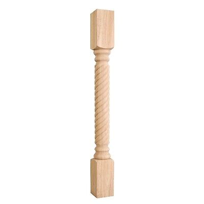 Rope Pattern Wood Post - 3-1/2" x 3-1/2" x 35-1/2"-   # P3RW