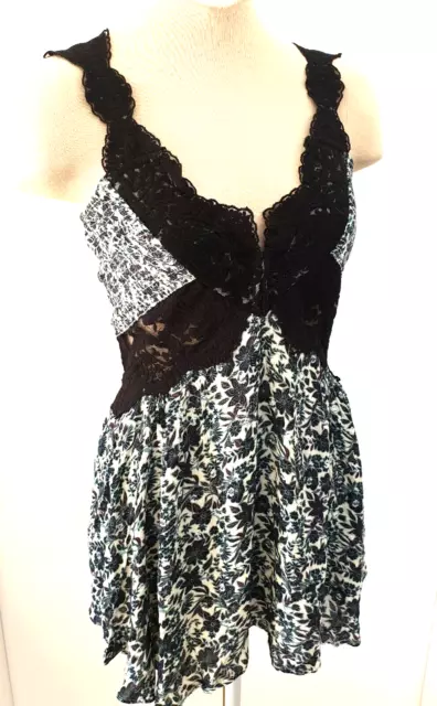 URBAN OUTFITTERS Intimately FREE PEOPLE Slip Dress Top -Lace Inserts - S 10/12