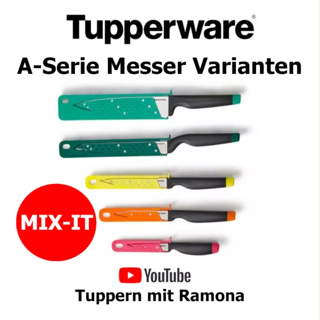 Tupperware A-Serie Messer Varianten Brotmesser Kochmsser Wellenschliff neu/OVP