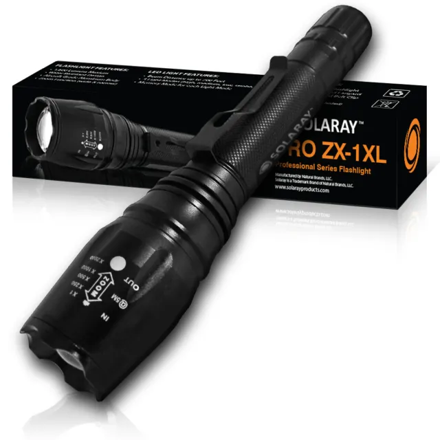 18650 LED Security Tactical Flashlight with Adjustable Zoom and 5 Light Modes