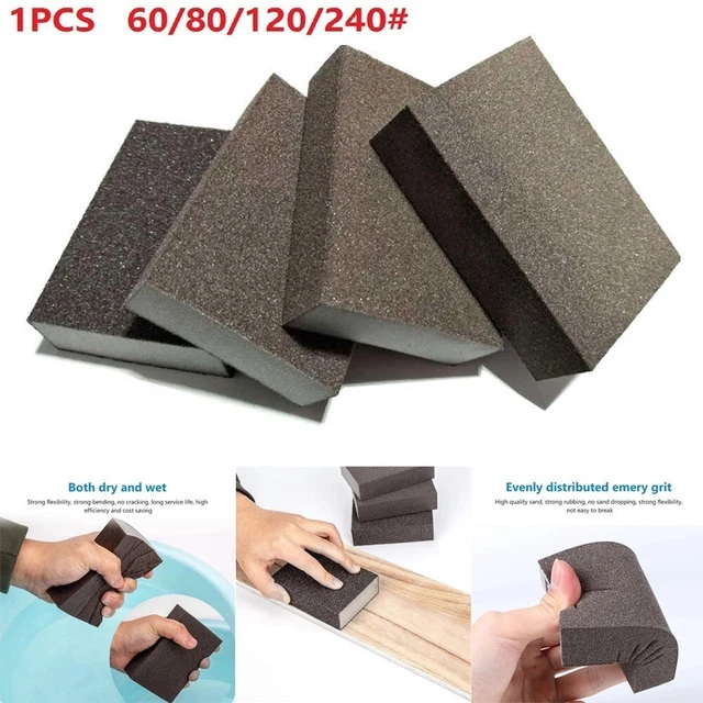 Éponges à Poncer Lavables Et Réutilisables - Lot - Grains 60 à 320 - Pour Bois, Bricolage - Neuf Sous Sachet