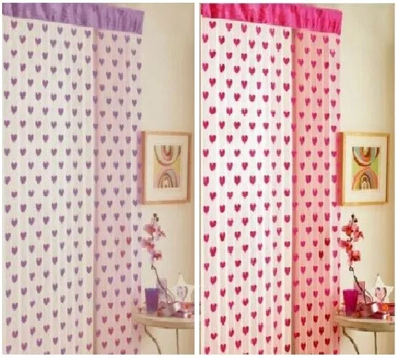 Luxury Hearts Door Curtain Window Room Divider Blind Tassel Fly Screen 90x200cm