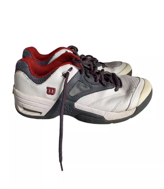 Zapatos de tenis Wilson para hombre entrenadores rojos blancos núcleos Reino Unido 5 con cordones