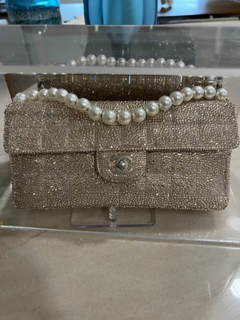 Chanel Mini 2.55 Flap Bag Custom Swarovski Crystal Embellishment -  Strassing Service - Sophie & Ava