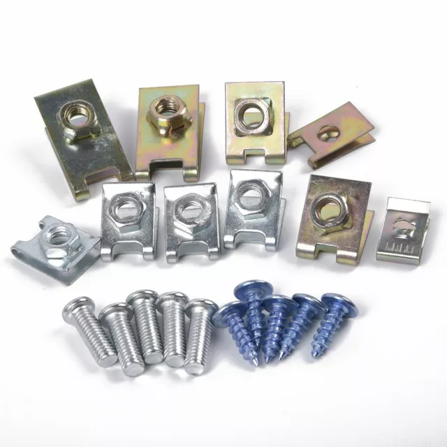 100xCar Door Trim Panel Secure Fastener Fixed Screw U-Type Gasket Clips Parts