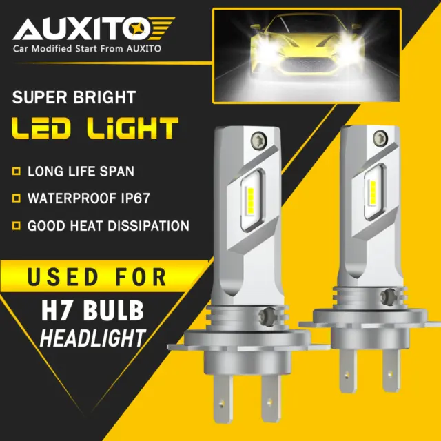 H7 LED Headlight Bulb Kit High or Low Beam 6500K Super White 40000LM Lights E4EA