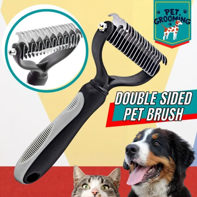 Pet Deshedding Brush Dog Cat Hair Remover Mitt Massage Brush Grooming Brush Comb