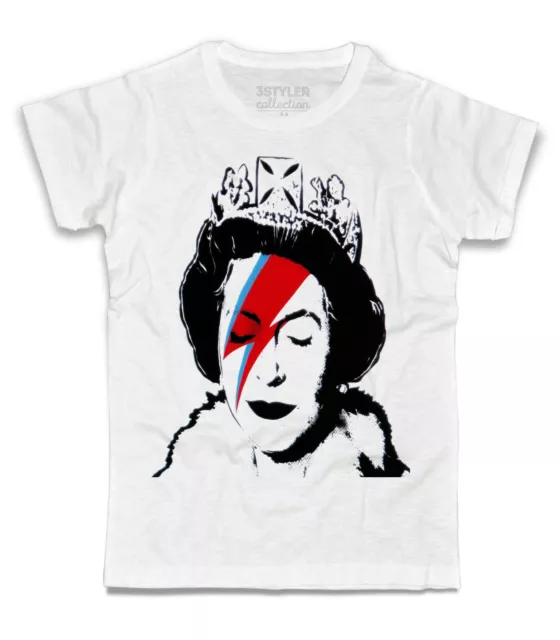 T-shirt uomo Regina Elisabetta Queen Elisabeth make up saetta thunder