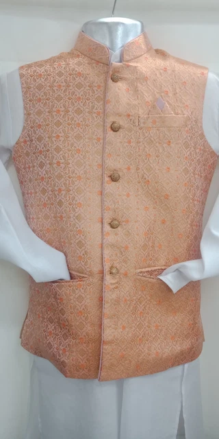 Giacca Nehru Tradizionale Indiana per Uomo Festa Abbigliamento Vita-Blazer-Beatles