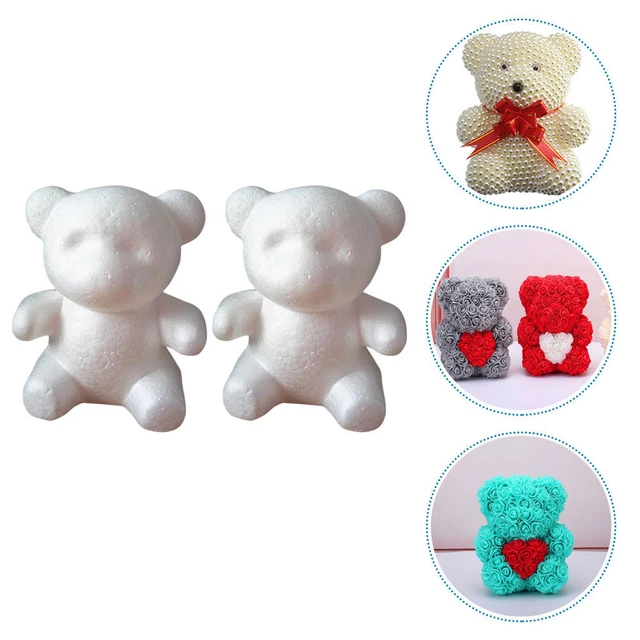 2pcs Dekorative Unfinished DIY Bär Ornamente DIY Bär Puppen 2