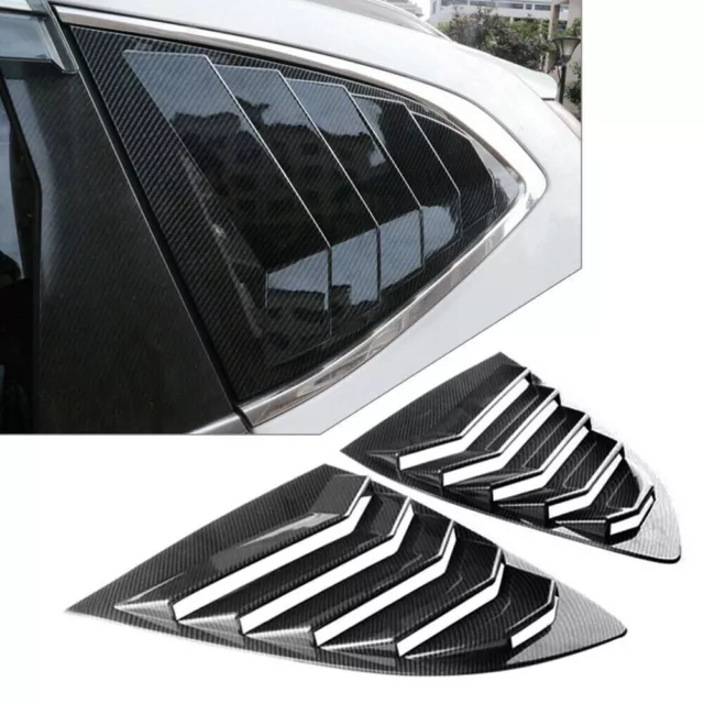 Rear Window Carbon Fiber Vent Shutter Louver Cover Trim For Honda CR-V 2017-22