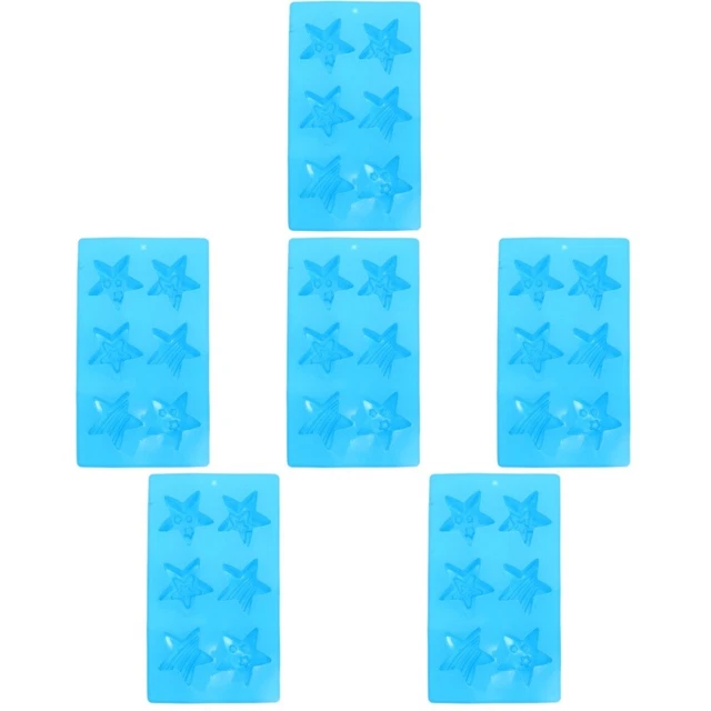 6 Pack Silica Gel Six-hole Five-pointed Star Mold Baby Shape Cake