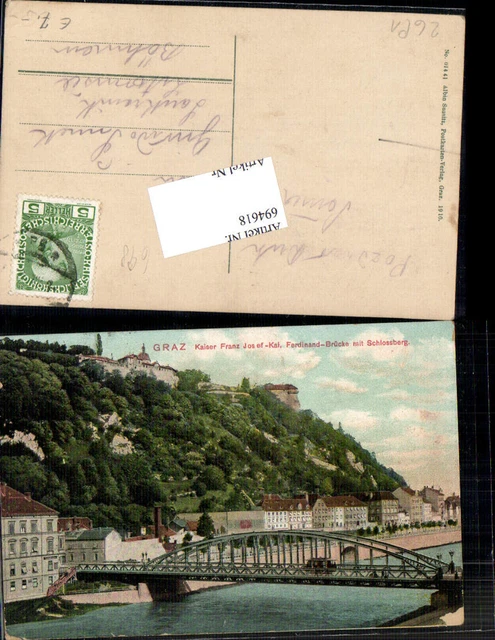 694618 Graz Schlossberg Mur Kaiser Franz Josef Kai Ferdinand Brücke pub Sussitz