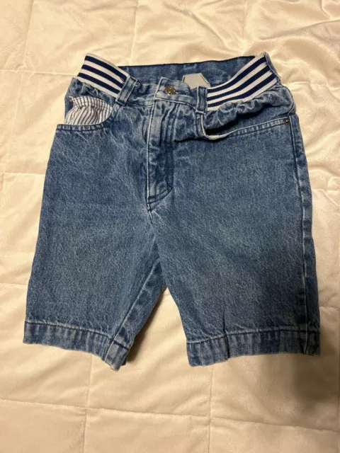 Vintage Espirit Jeans Elastic Waist Youth Kids Sz 7 Boys Girls Striped 