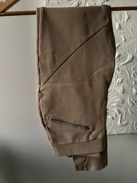 Bardot Beige Ponte Pants With Faux Leather Panels Moto Size 10