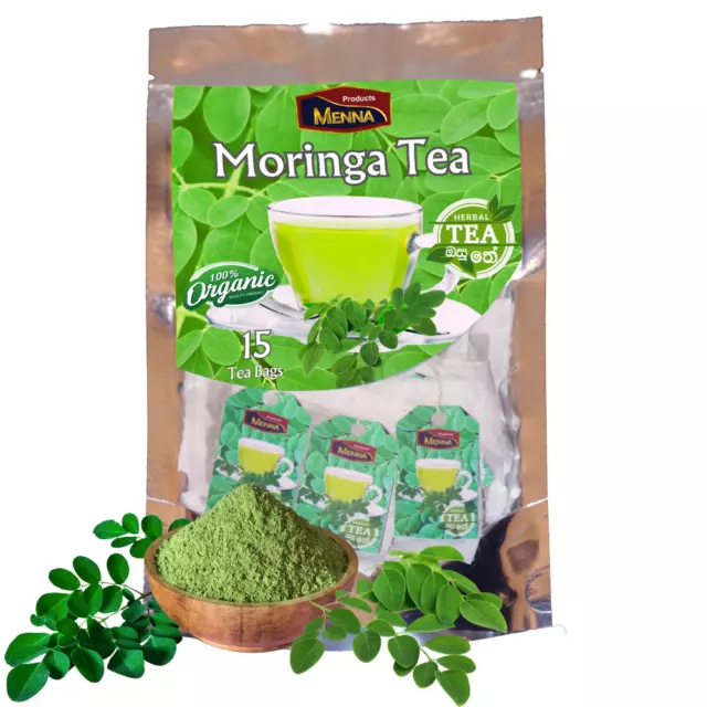 Té de hoja de moringa orgánico que energiza y fortalece las bolsitas de té... 2