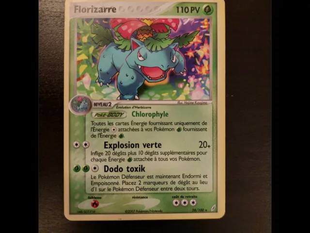 Carte Pokemon FLORIZARRE 28/100 - EX Gardiens de Cristal - FR TBE