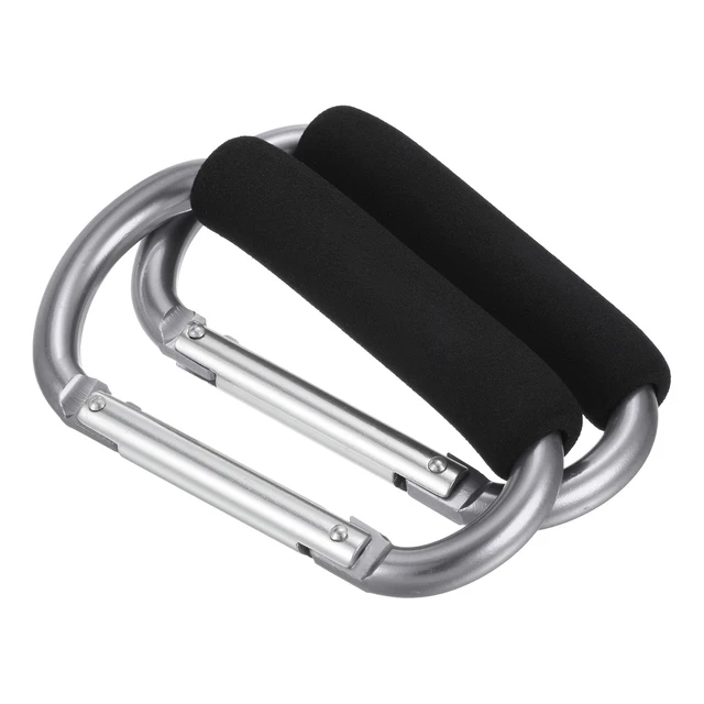 2pcs 5.5" Large Shopping Bag Hooks Organizer Mommy Multipurpose Clip, Silver