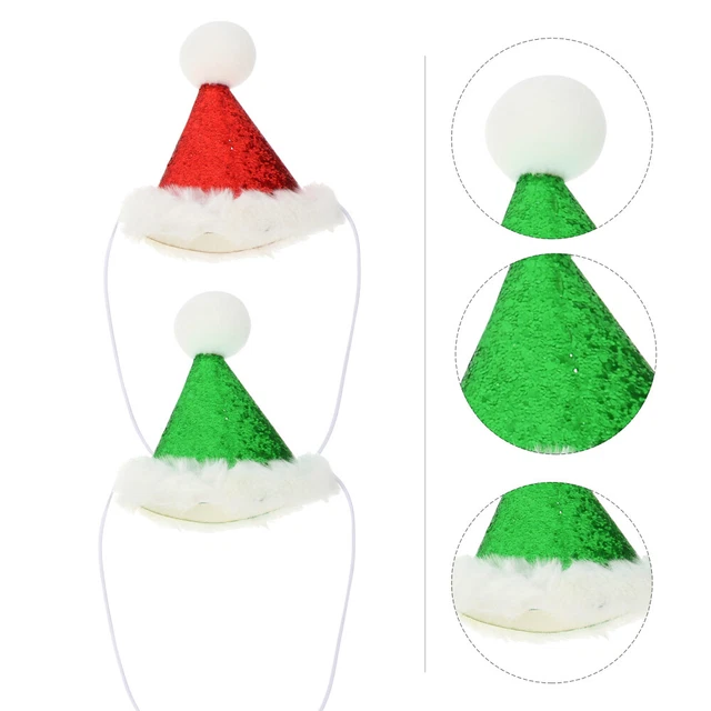 2 Pcs Urlaub Hundekostüm Haustier Weihnachtsmütze Cosplay-Zubehör Hund