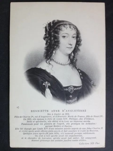 GRAVURE ROYALTY FRANCE Henriette d' ANGLETERRE Henrietta Anne Stuart of England