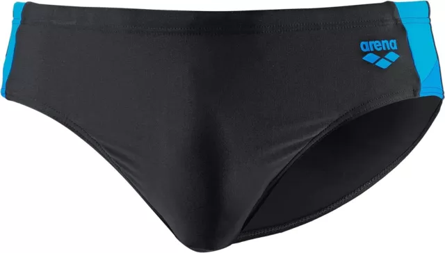 arena Herren Ren Brief Badehose Schwimmhose, Schwarz/Blau, DE 8, F 100, I 54