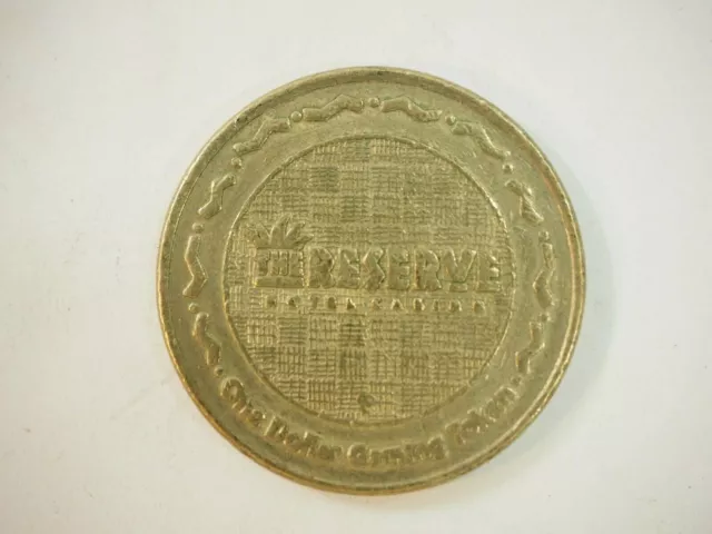 Vintage The Reserve Hotel & Casino Henderson $1 Brass Gambling Token 2