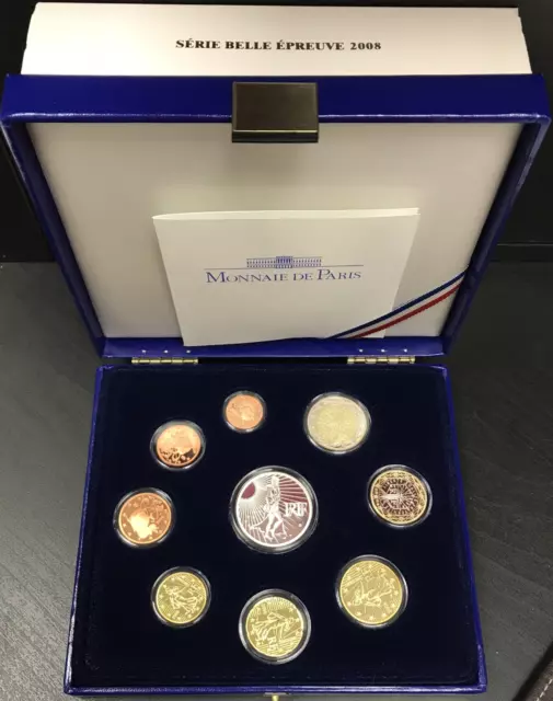 France - Coffret Belle Epreuve 2008 - Incluant la Pièce de 15 Euro en Argent