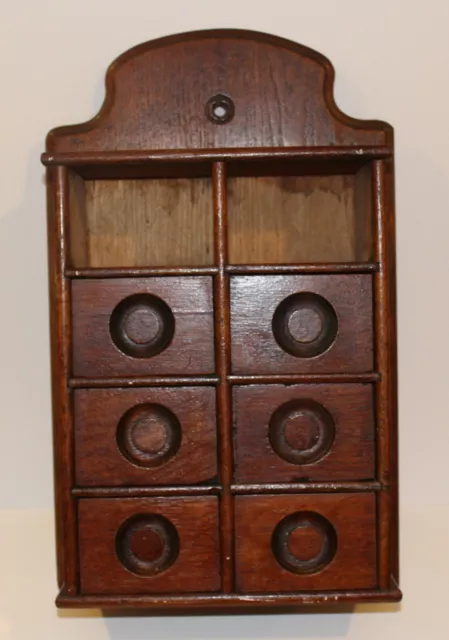 Antique Wall Mount 8 Drawer Spice Box/Apothecary Box