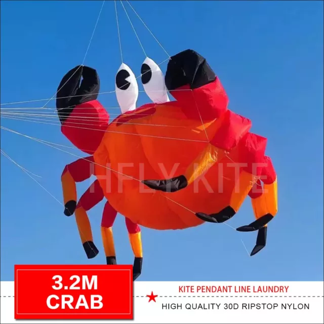 3.2m crab kite pendant line laundry soft inflatable kite ripstop nylon kite 1pcs