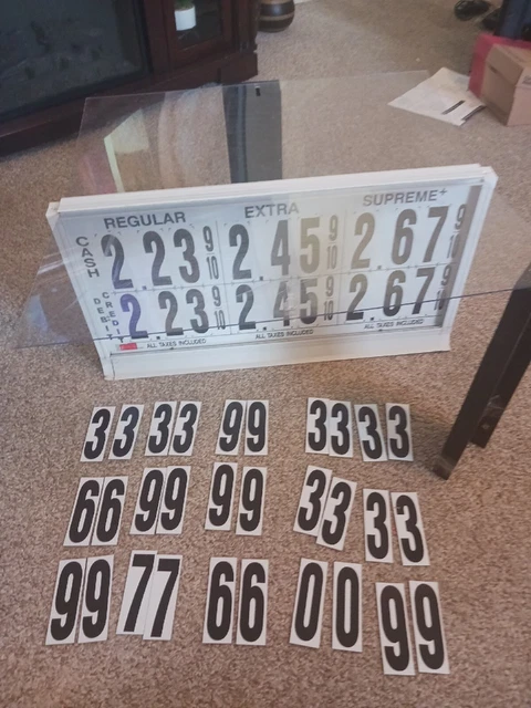Metal Gas Price Sign  13x26 Double Sided  In Frame