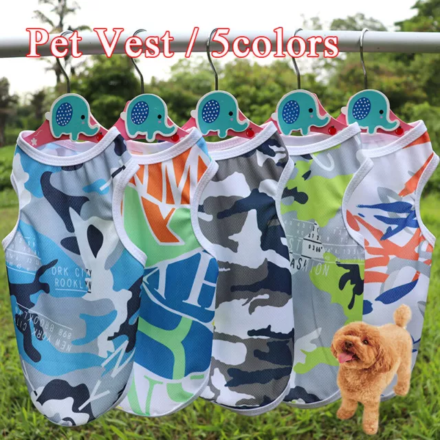 Hund T-Shirt Haustier Weste Kostüm Sonnenschutz Kleidung Katze Shirt Tarnfarbe