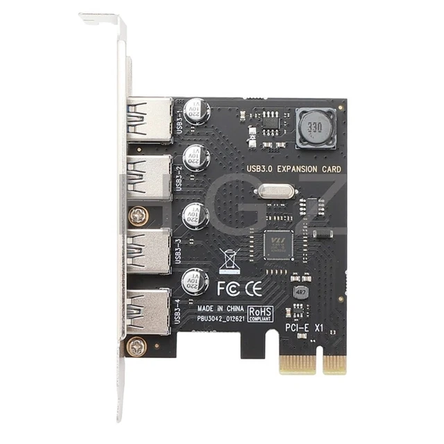 Pcie To 4-port Usb3.0 Adapter Card 5Gb Usb PCI-E 1X Expansion No External Power