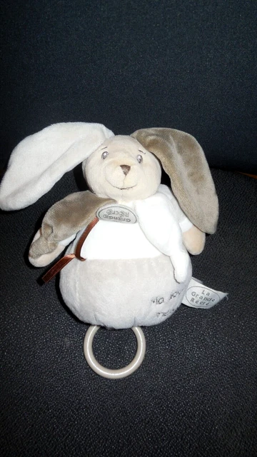 432/ doudou peluche musicale lapin beige marron LA GRANDE RECRE douce mélodie
