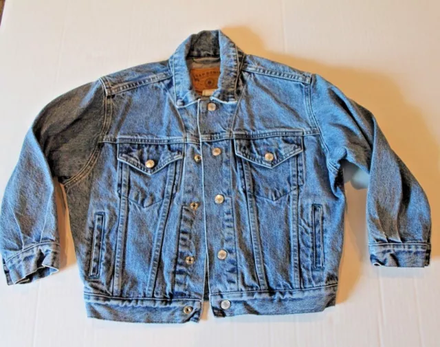 Kid's Gap Blue Denim Jean Jacket Unisex Girl or Boy Size S 7-8 EUC