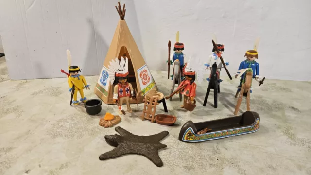 Playmobil Western Indianer Dorf 6 Figuren Indianer Zelt