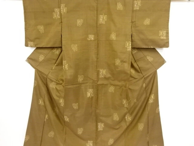 39195# Japanese Kimono / Antique Kimono / Taisho Roman Style / Meisen / Woven Ab