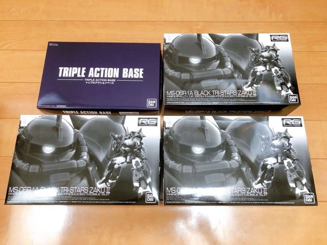 RG 1/144 NEGRO TRI-STARS ZAKU II Kit Juego de 3 unidades con TRIPLE ...