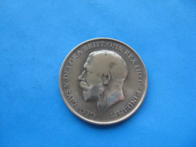 (19C) 1912H (HEATON MINT) BRITISH ONE PENNY 1d COIN KING GEORGE V