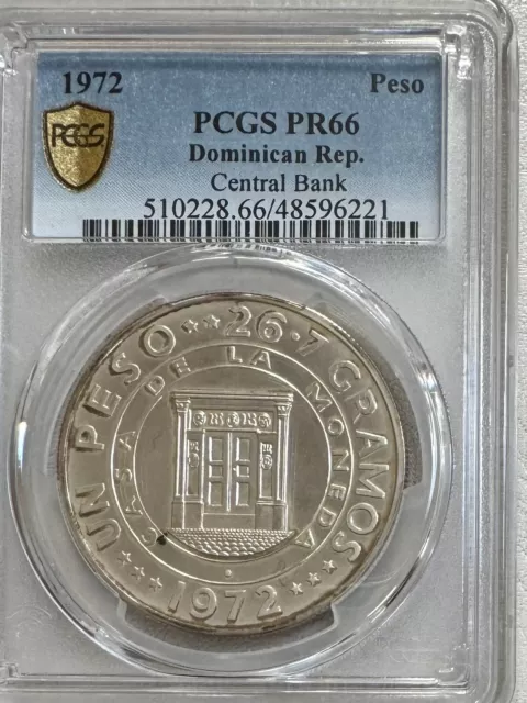 Dominican Republic 1972 Silver Peso PCGS Proof PR66