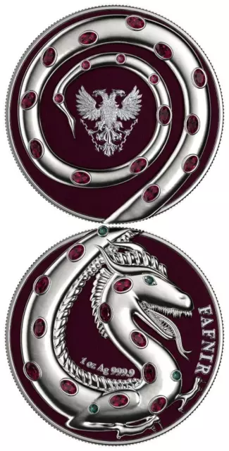 2020 Germany 2x5 Mark - Fafnir Set - Silver Gloss and Silver Matt 2x1 Oz Silver