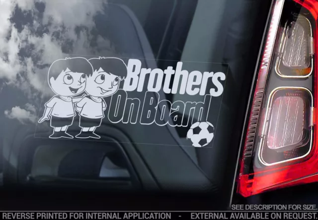 BROTHERS on Board, Car Window Sticker Kids Cartoon Decal Sign Gift Idea - V01