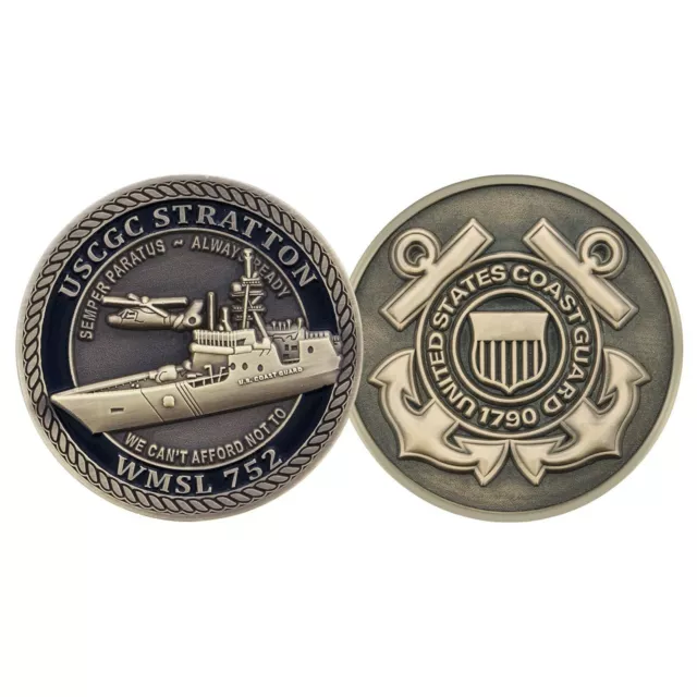 United States Coast Guard Uscgc Cutter Stratton Wmsl-752 1.75" Challenge Coin