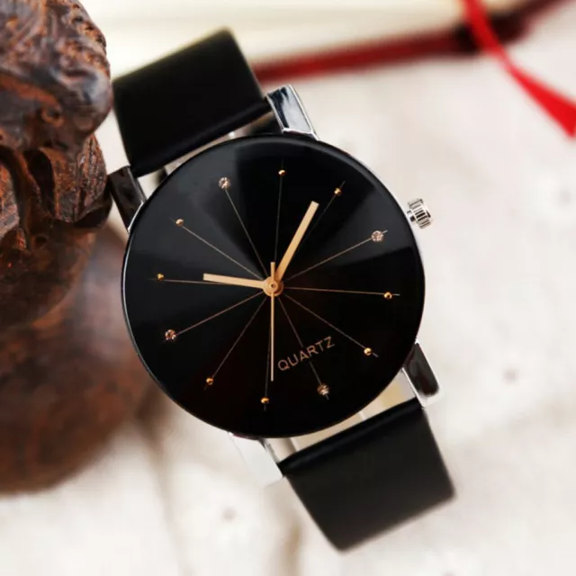 Men Women Leather Strap Watch Analog Quartz Ladies Wrist Watches Fashion Watch