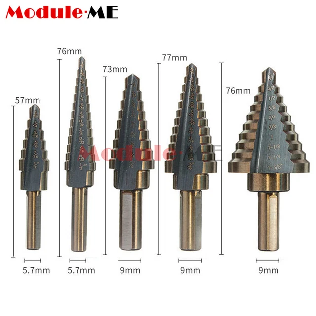 3/5pc Step Drill Bit Hss Multiple Hole Sizes Conical Perforator Hole Cutter Tool
