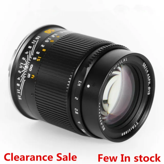 TTArtisan 50mm F1.4 Large Aperture Manual Lens for Sony E A7R3 RF R5 R6 Camera