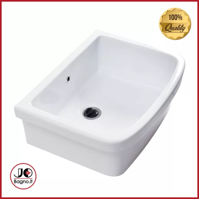 PILOZZO IN CERAMICA lavatoio da esterno 60x45 lavanderia con mobile o  sospeso EUR 122,00 - PicClick IT