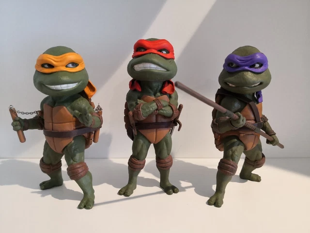 Figure TMNT tre celle in plastica - Donatello, Raffaello e Michelangelo